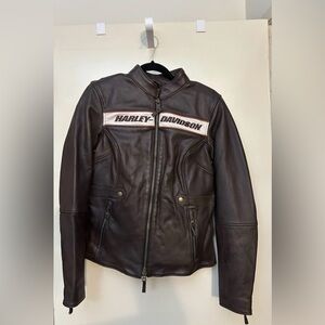 NWT Harley-Davidson Women's Victory Lane Heavyweight Leather Jacket Java Brown